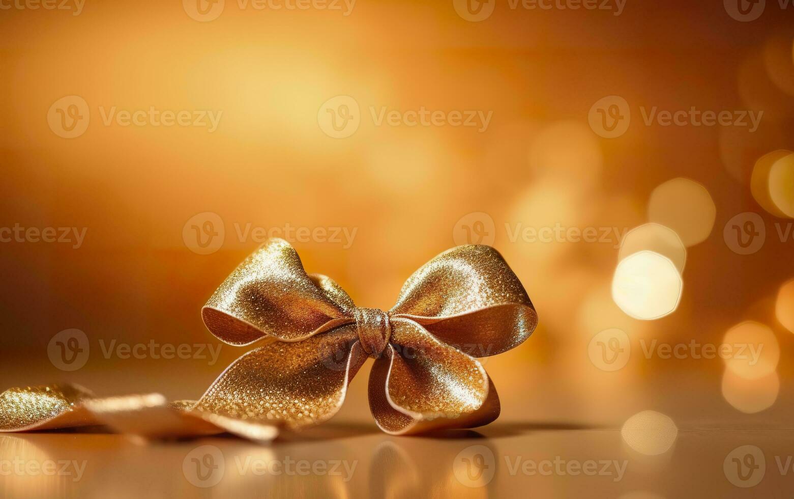 gold glitter heart, ribbon star on the left with copy space, gradient light golden background, gold gradient texture sale poster design. AI Generative photo
