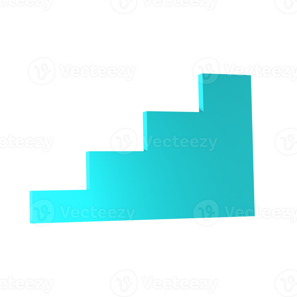 3d Abstract turquoise stairs scene isolated with clipping path. architectural structure Minimal wall mockup product stage showcase. Modern minimal abstract illustration for advertising products png