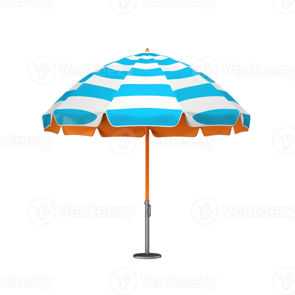 Striped beach umbrella png