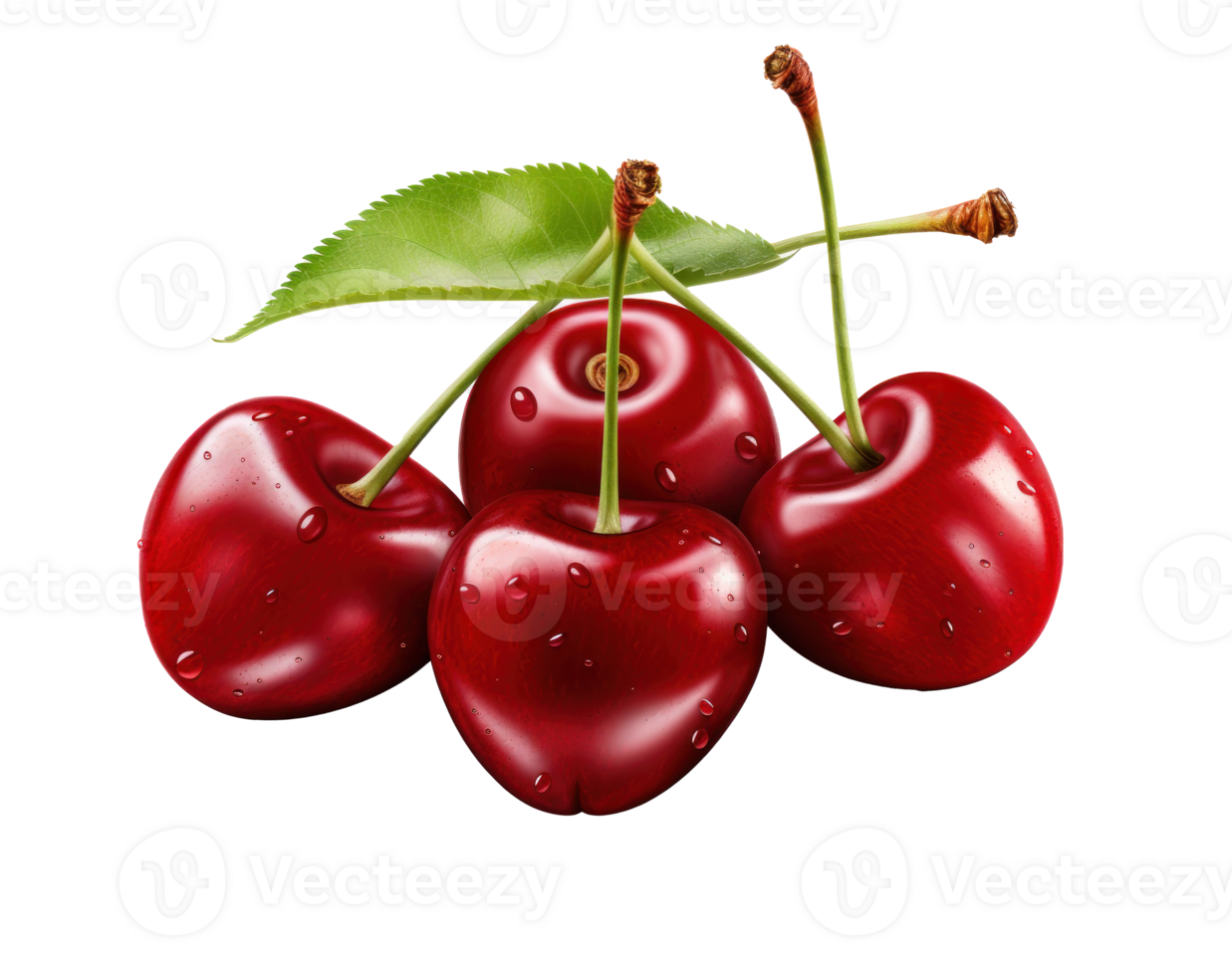 Red cherries isolated png