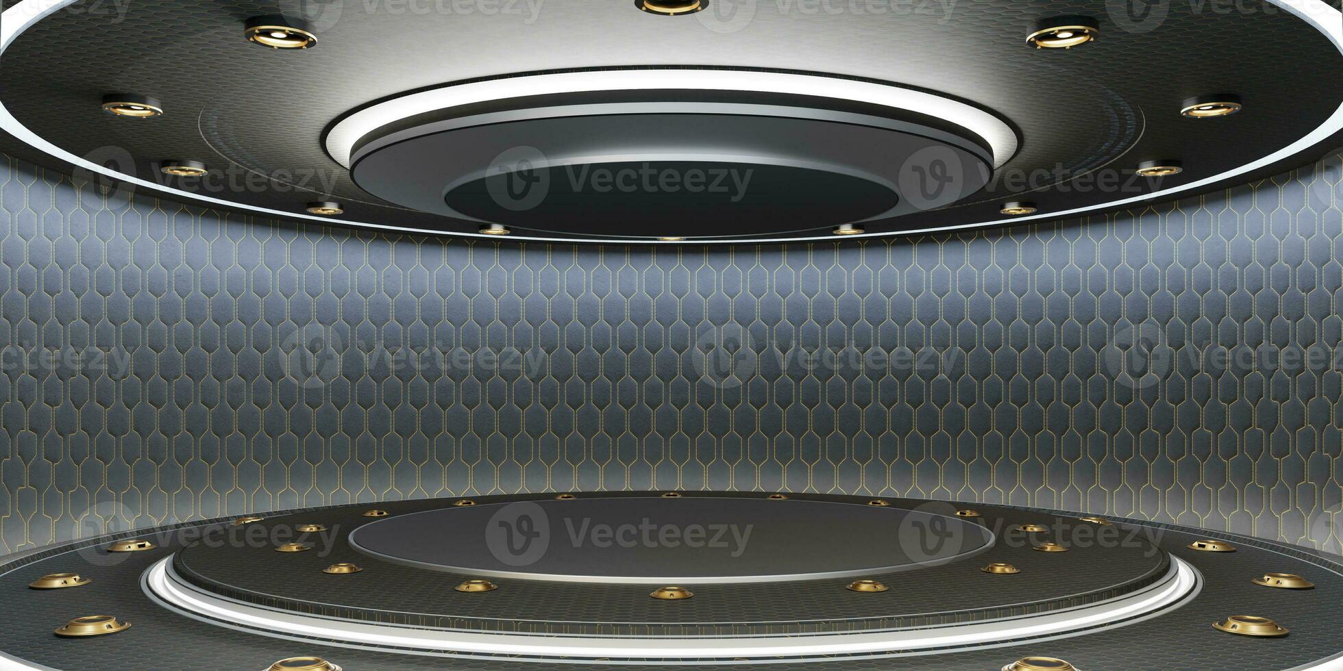 curve shaped stage Circular room Round podium Round screen Curved dome  Great hall 3d illustration photo