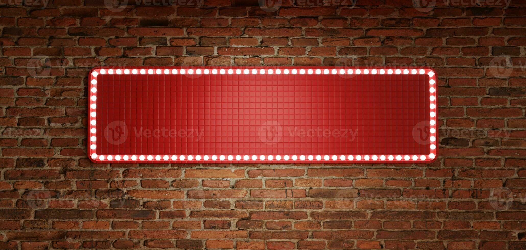 Billboard frame with neon lights Empty glowing sign in retro style glowing billboard wall background glow 3d illustration photo