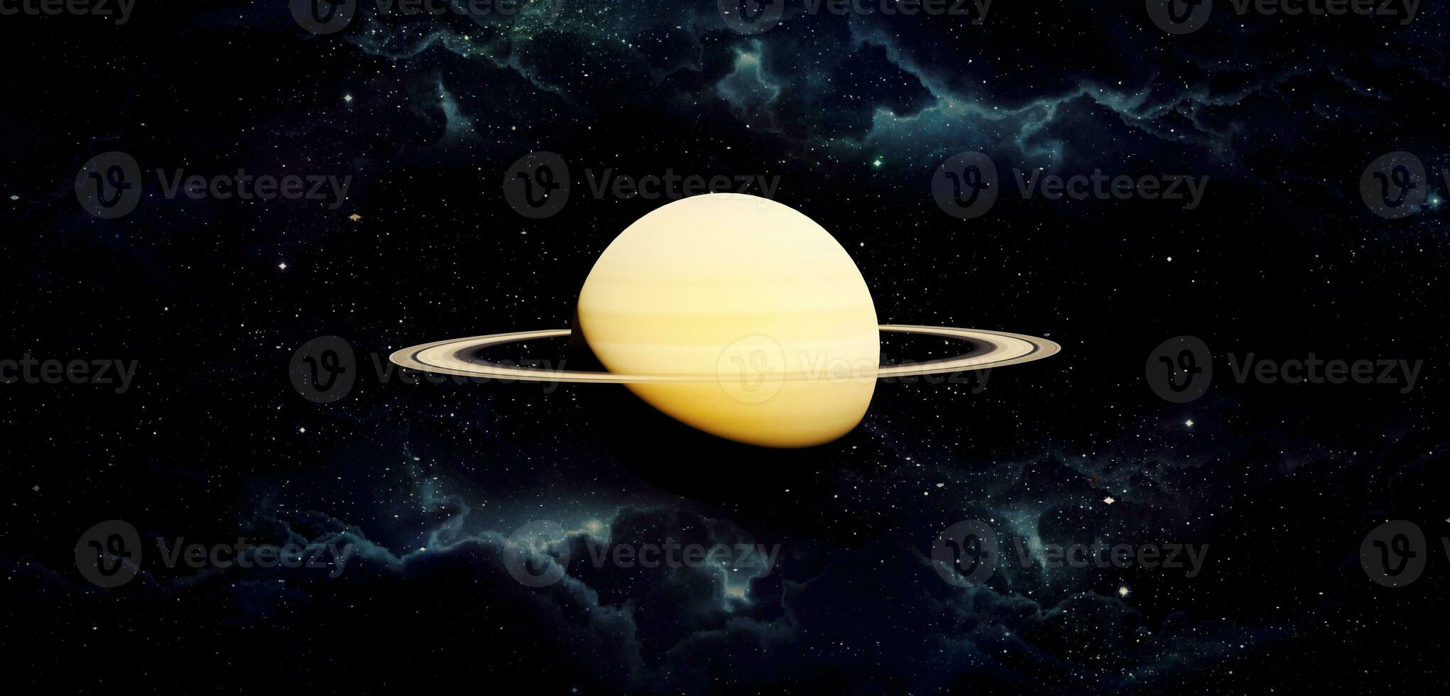 Saturn and its rings universe background planetary rings 3D illustration photo