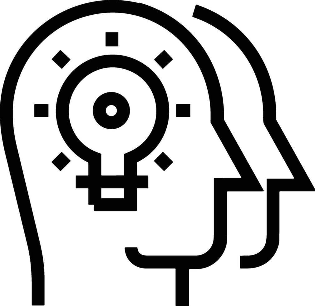 Brain idea symbol icon vector image. Illustration of the creative intelligence think design image. EPS 10