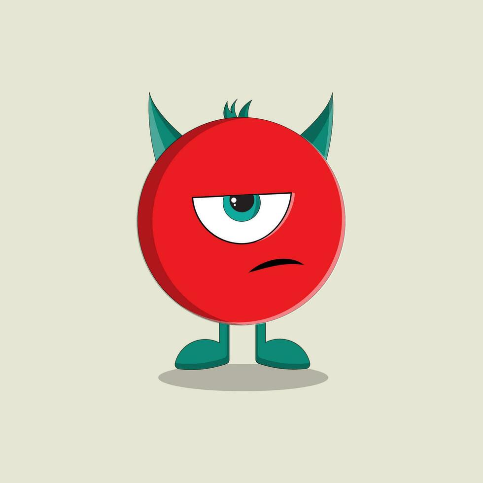 a cartoon red monster with one eyes vector