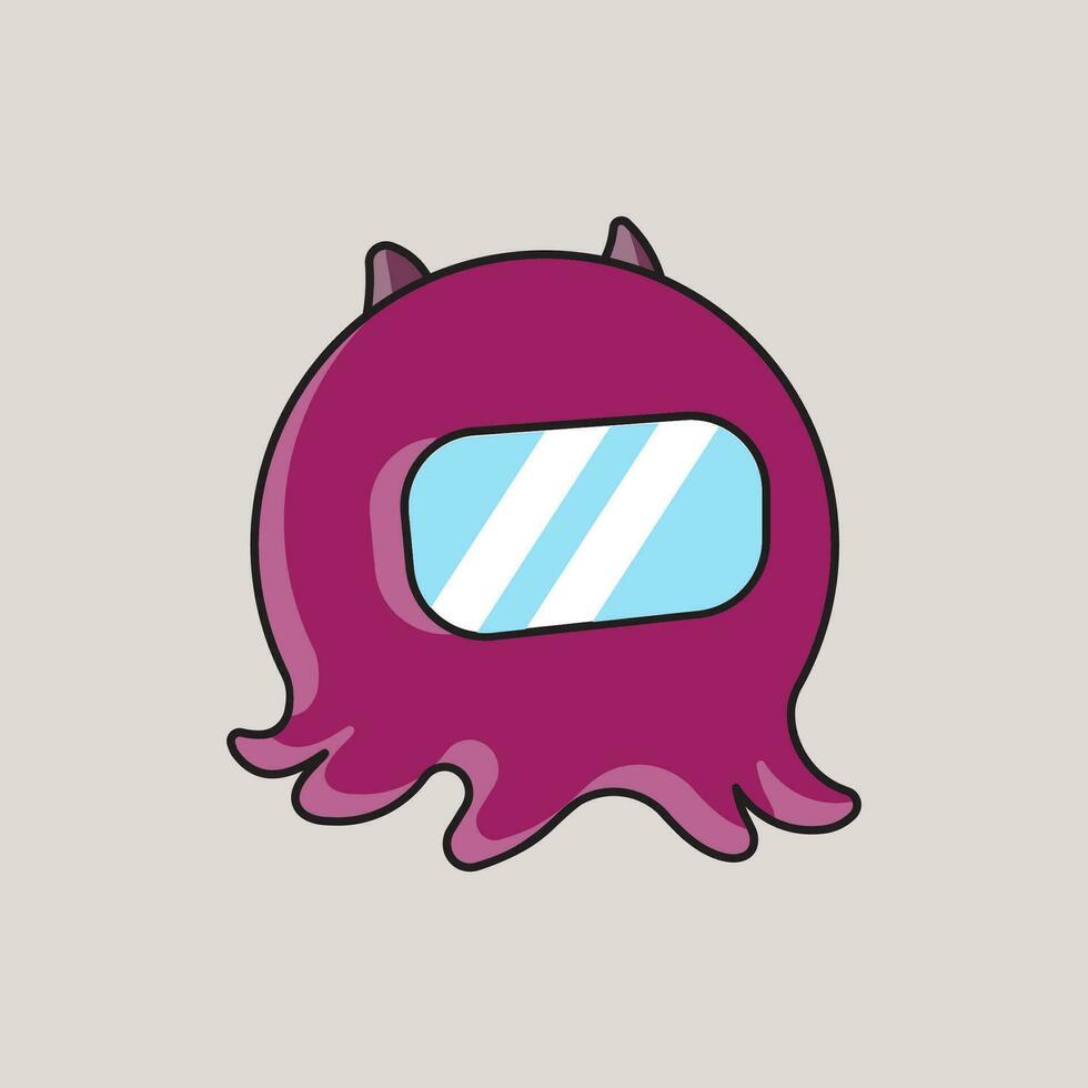 sweet purple octopus monster vector