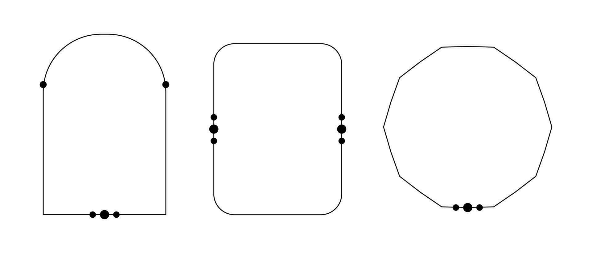 minimalist frame line with circle for element vector