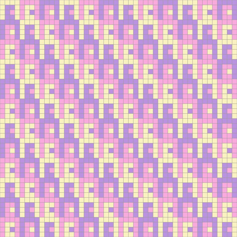 Seamless pattern of a Pixelate AI Robot 8 Bit in pink, yellow, and purple pastel color, Vector for fabric, wrapping, wallpaper, textile
