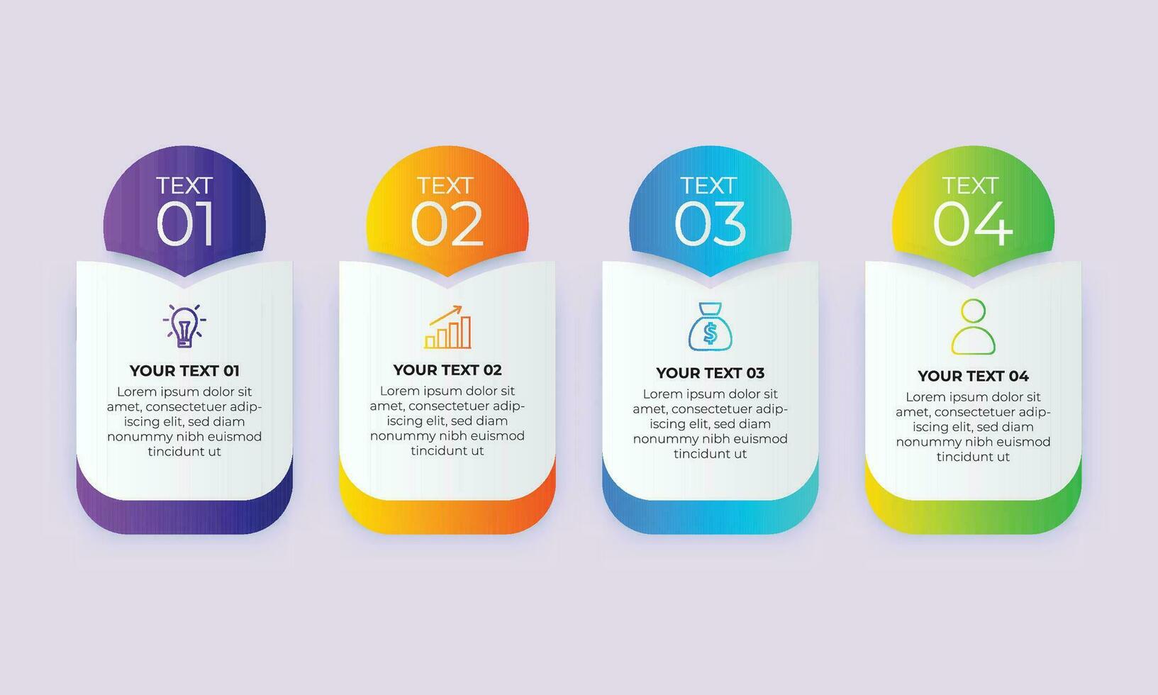 4 steps business infographics template design vector