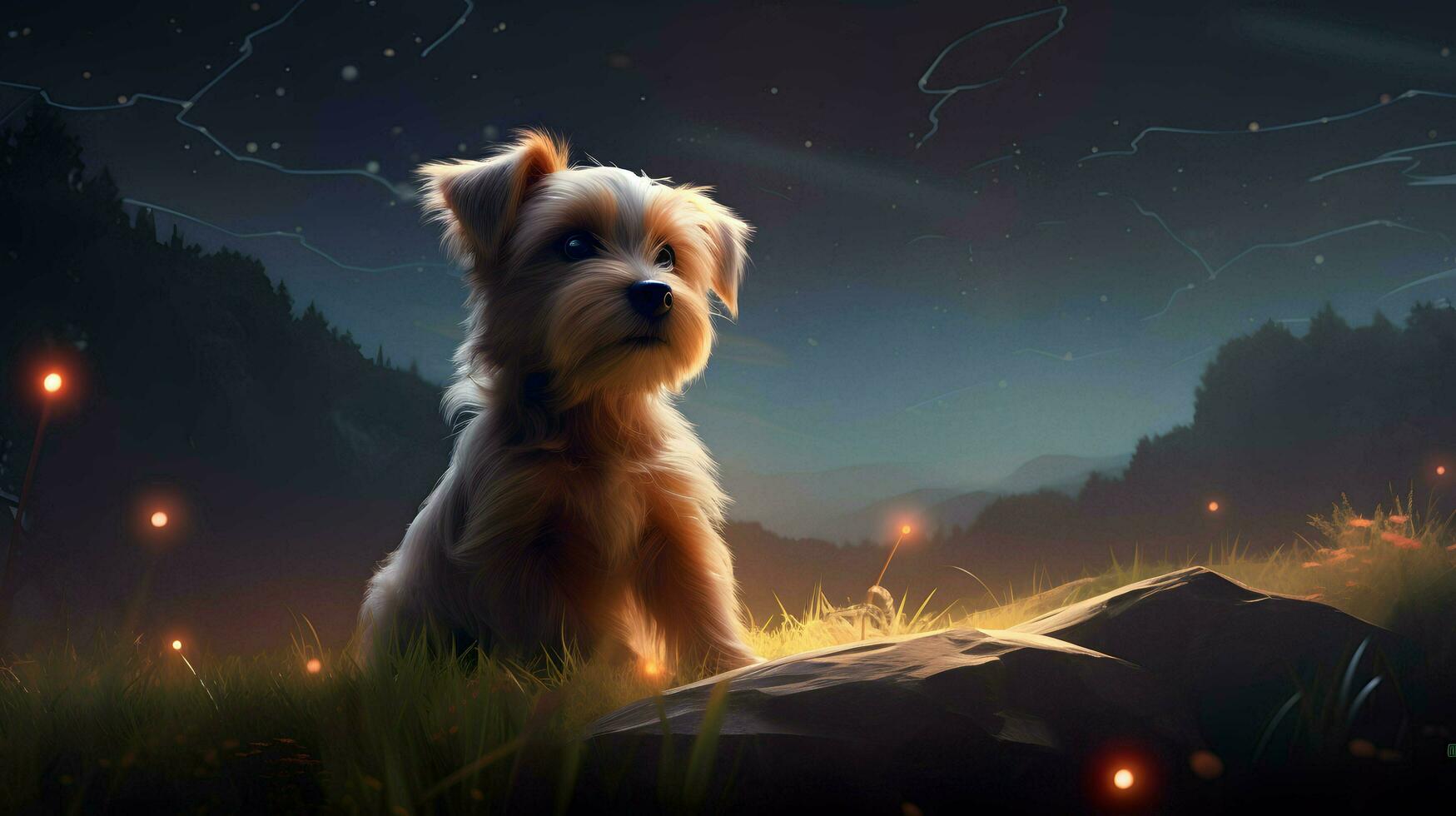 linda perro, perrito ilustración antecedentes fondo de pantalla diseño, vistoso animal mascotas foto