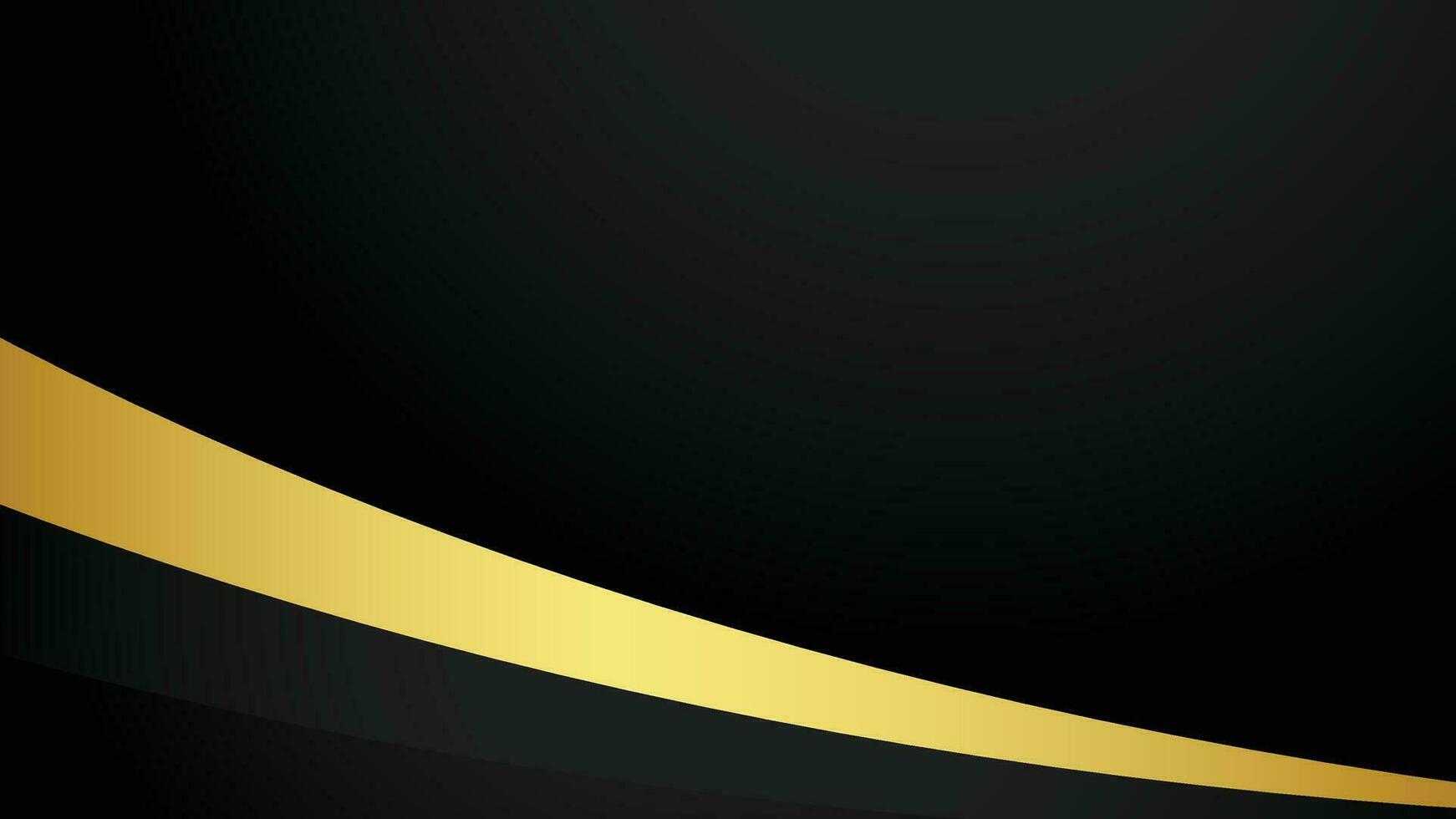 Black Background with Luxury Golden Lines vector