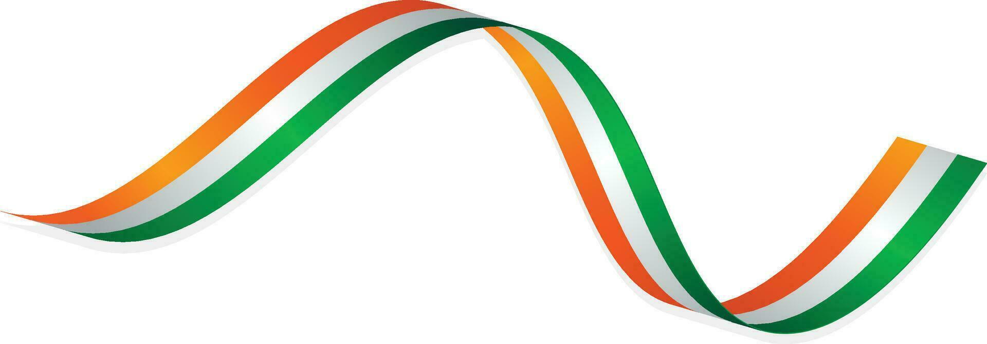 India Flag Ribbon With National Flag for  Indian Independence Day vector