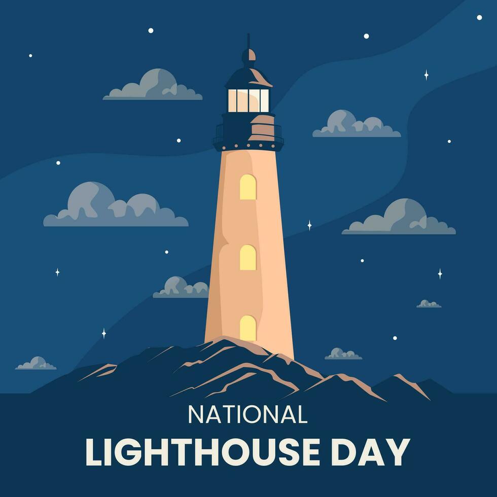 Vector graphic of national lighthouse day