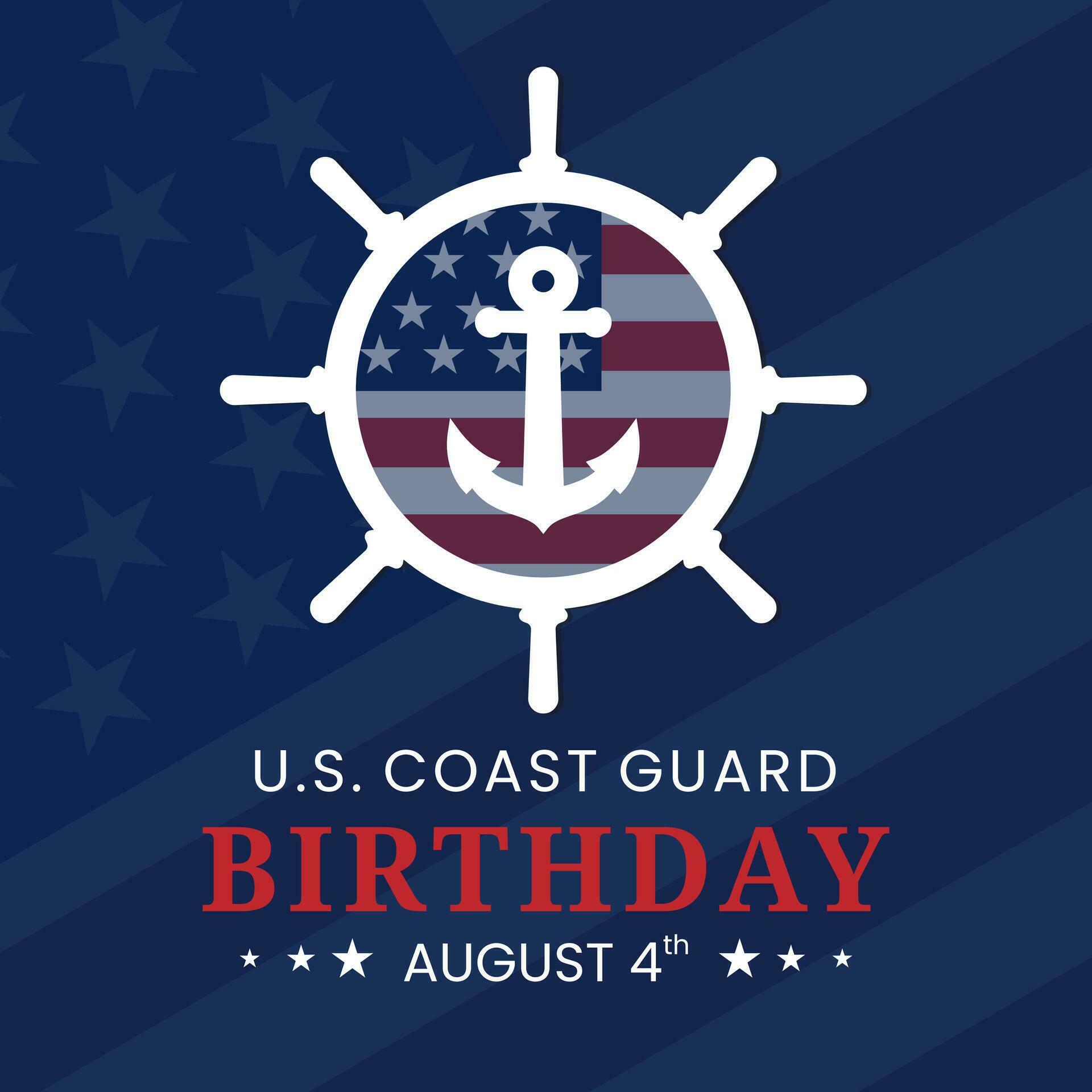 Vector graphic of anchors and a circle decorated with an American flag