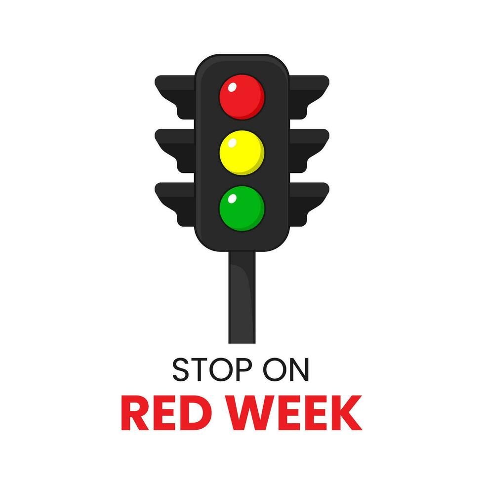vector gráfico de tráfico ligero señales bueno para detener en rojo semana póster de el tradicional semana en agosto