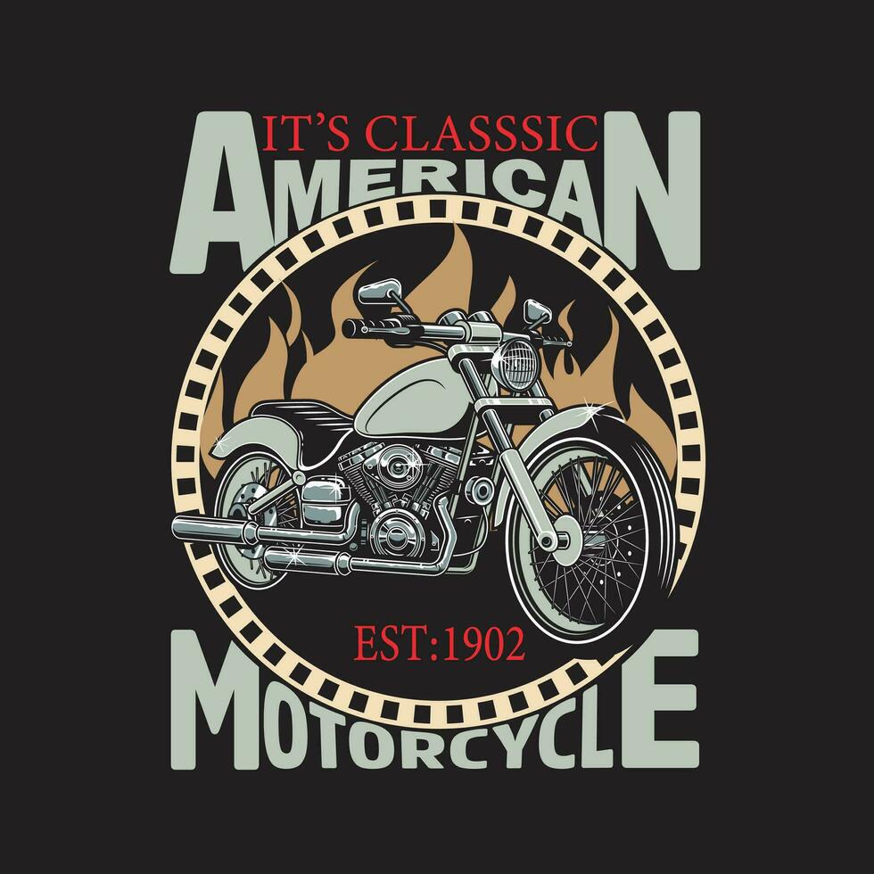 Motorcycle t shirt vector