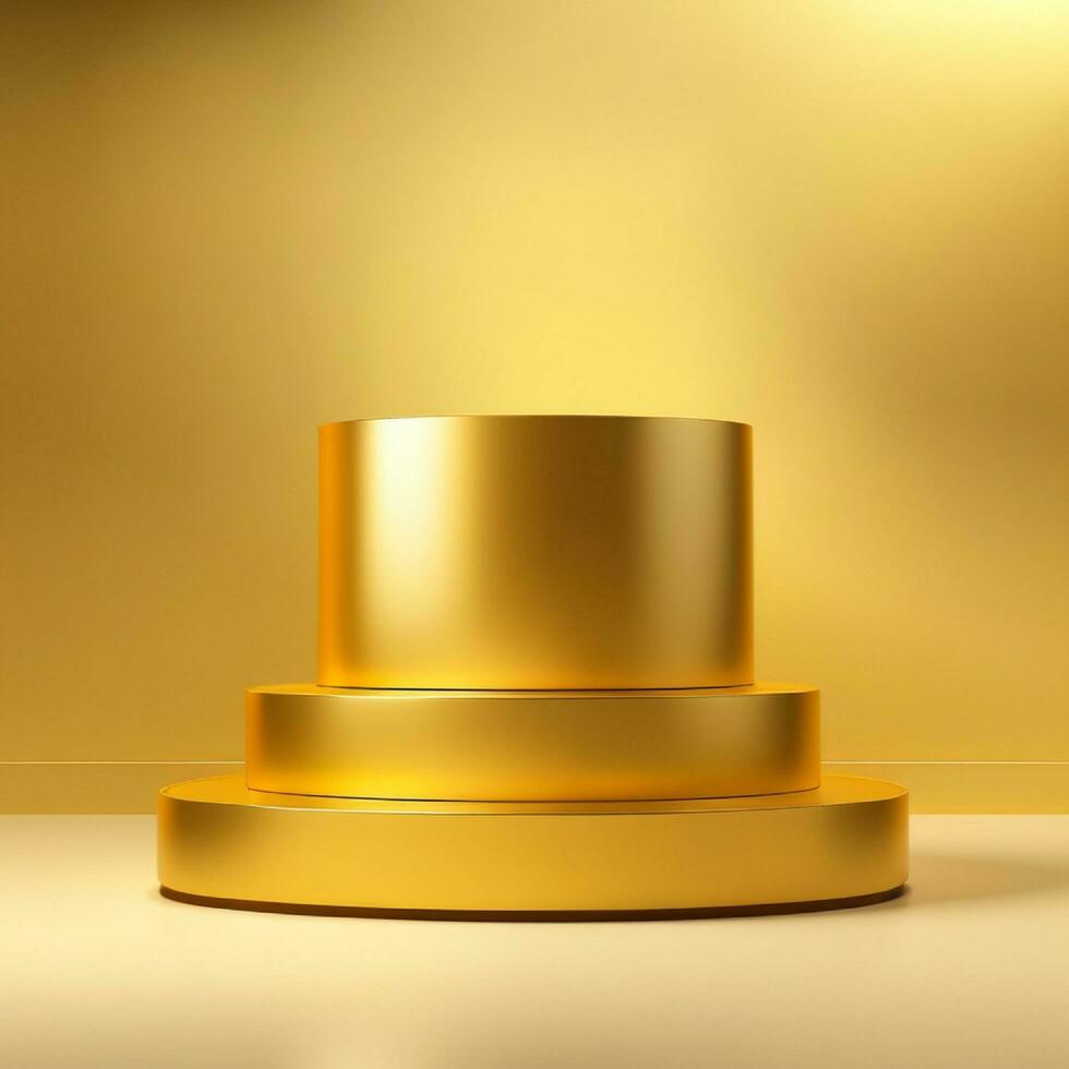 3d gold podium with golden background photo