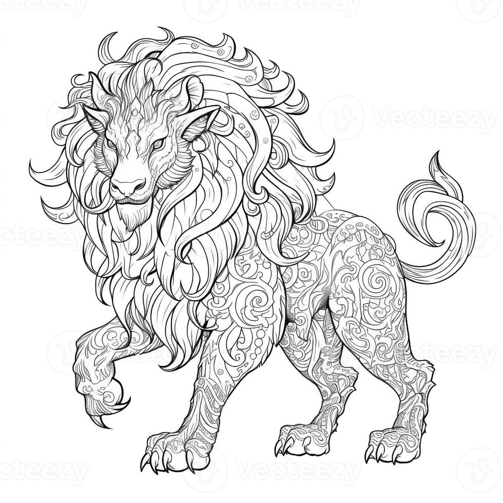 Chimera Coloring Pages For Adults photo