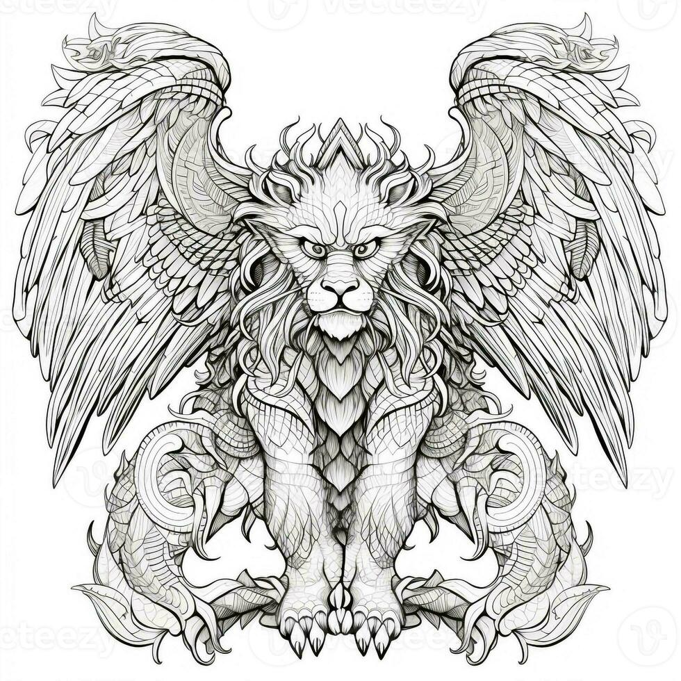 Chimera Coloring Pages For Adults photo