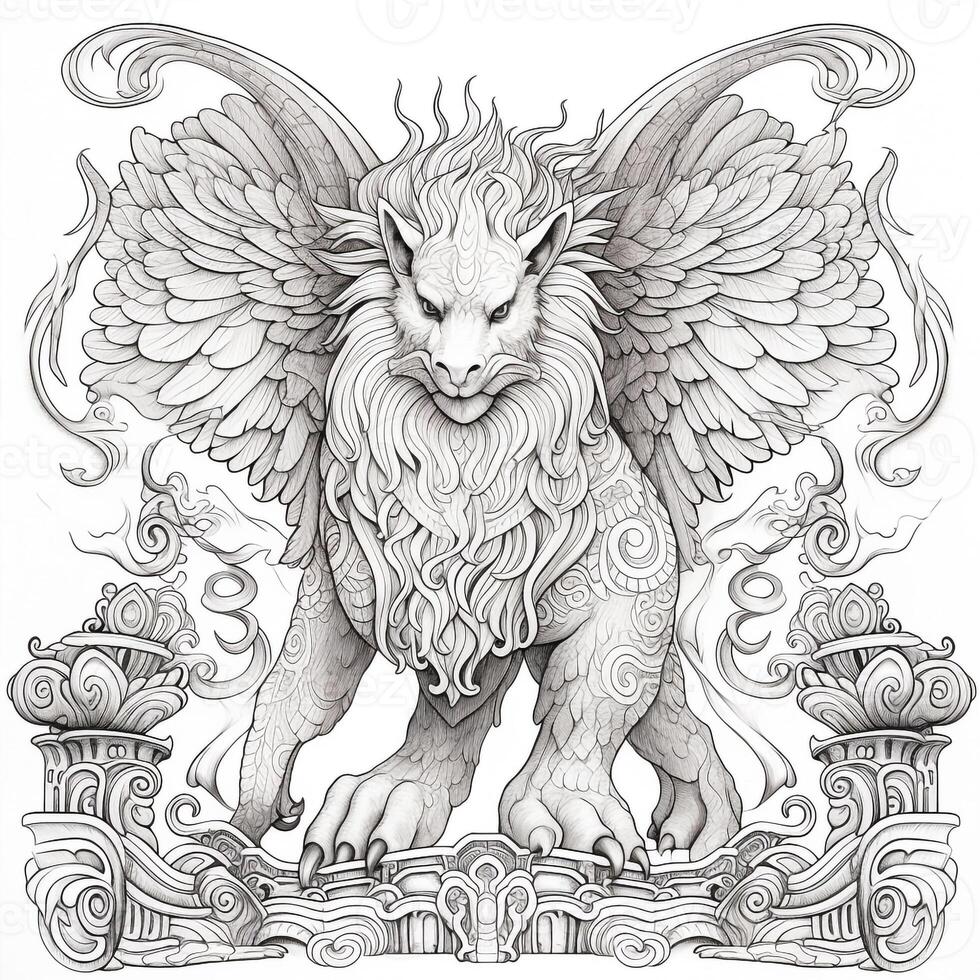 Chimera Coloring Pages For Adults photo