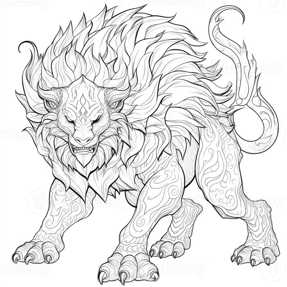 Chimera Coloring Pages For Adults photo