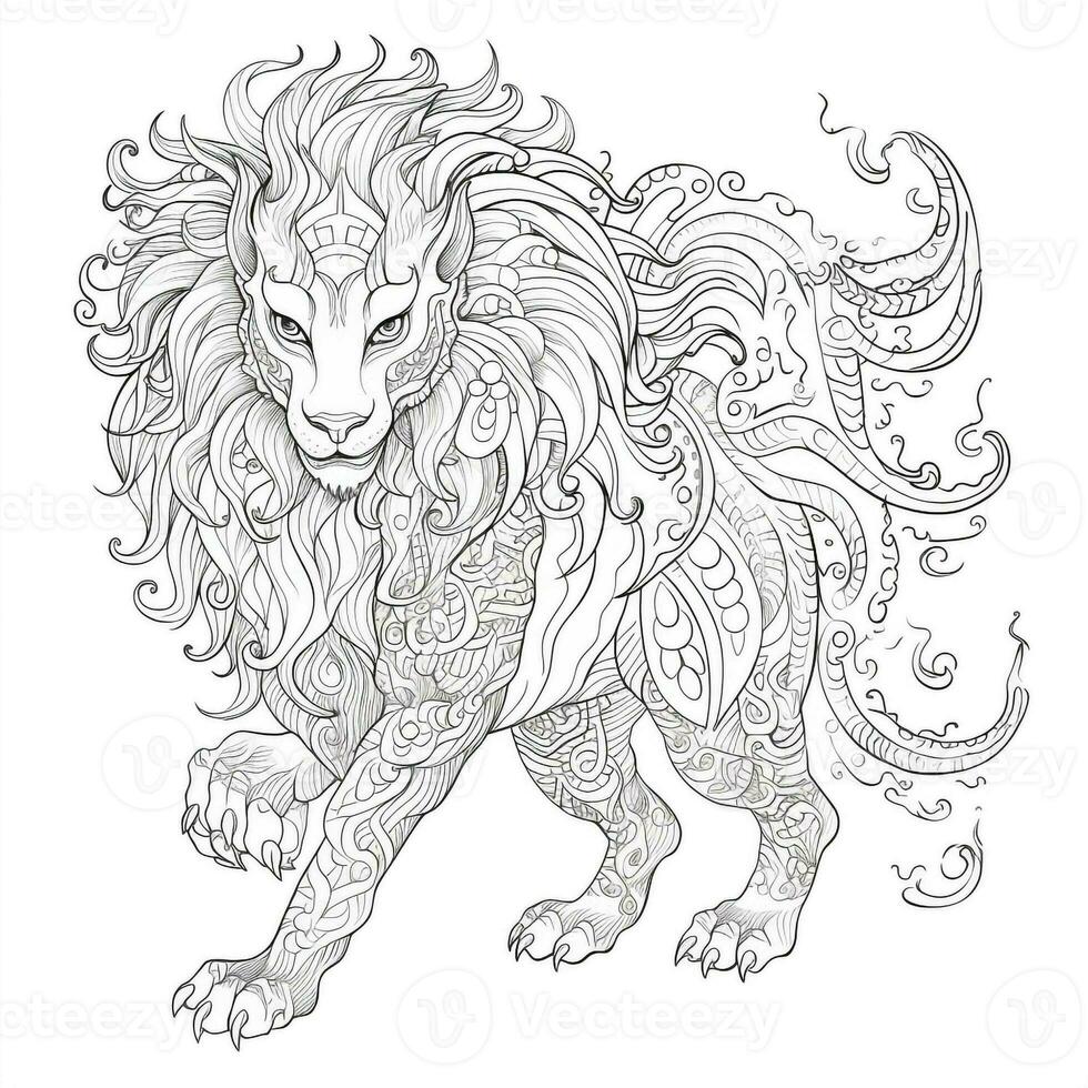 Chimera Coloring Pages For Adults photo