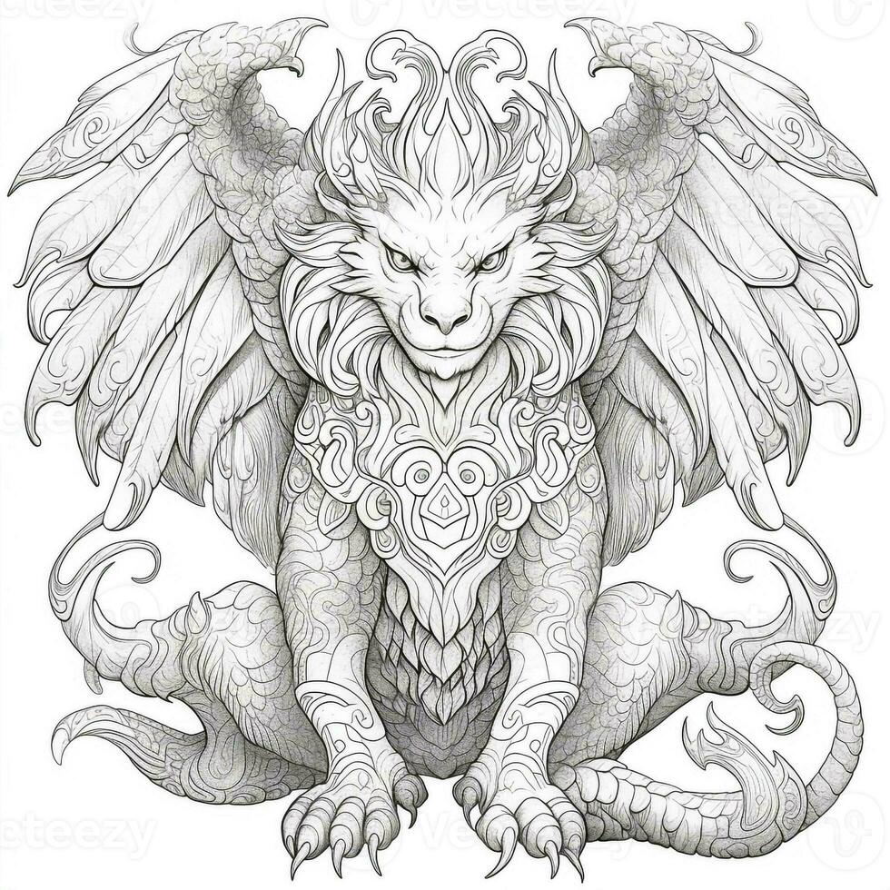 Chimera Coloring Pages For Adults photo