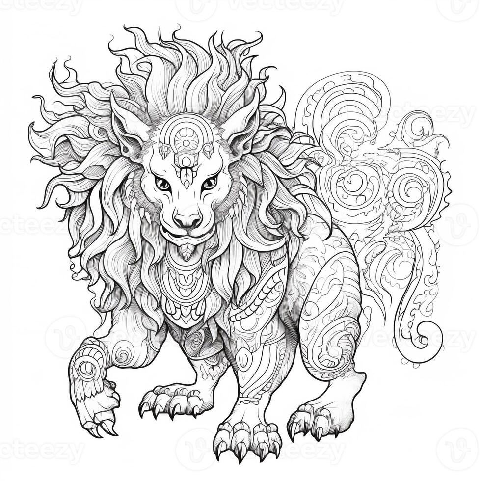 Chimera Coloring Pages For Adults photo