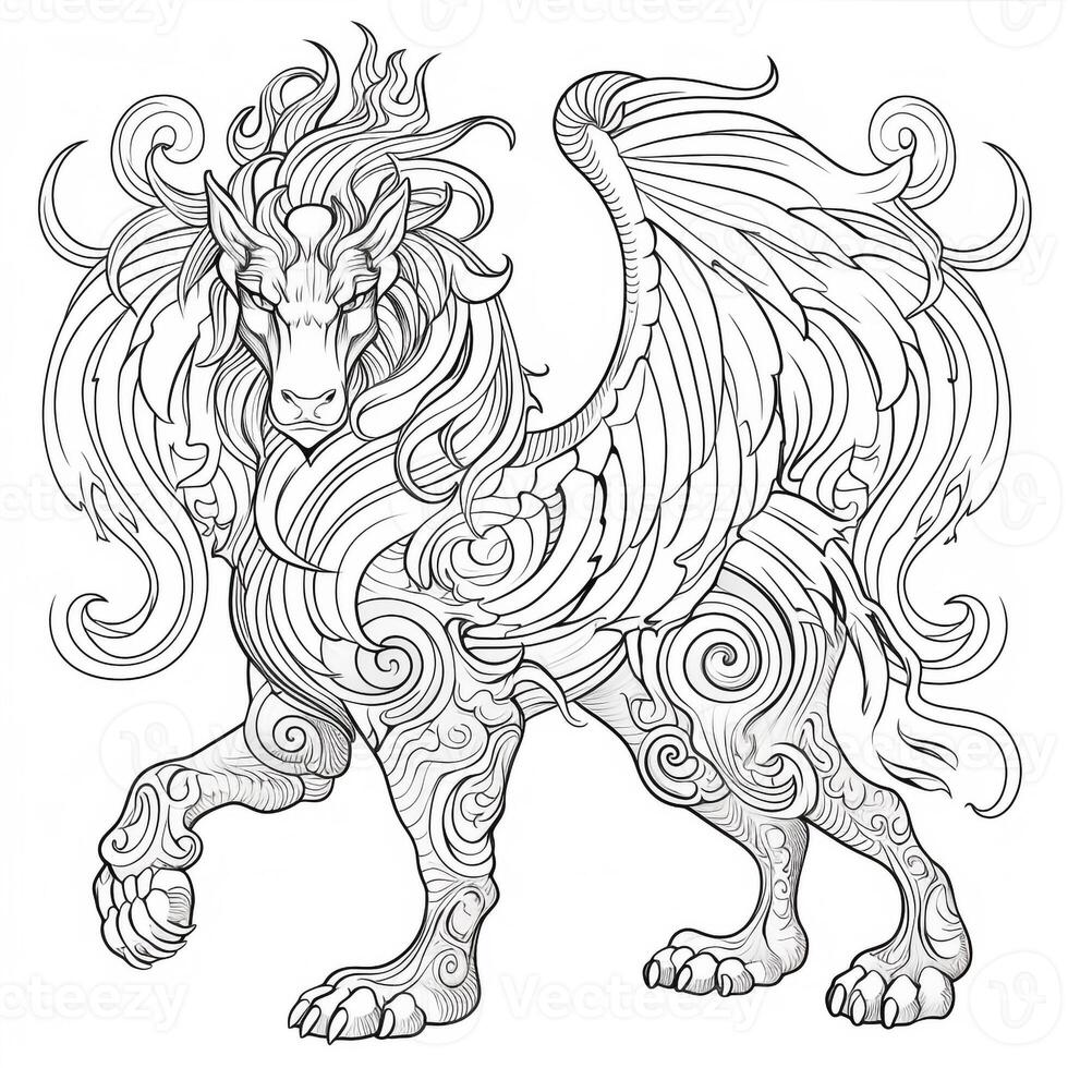 Chimera Coloring Pages For Adults photo