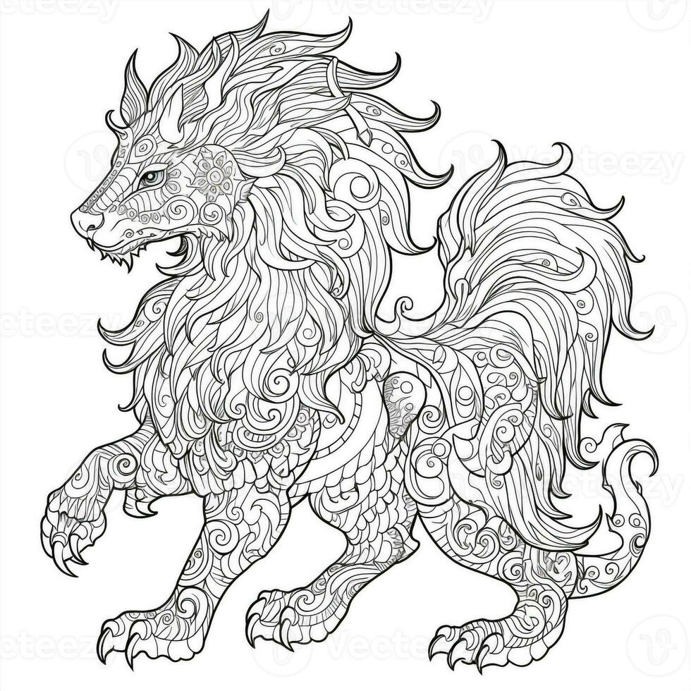 Chimera Coloring Pages For Adults photo