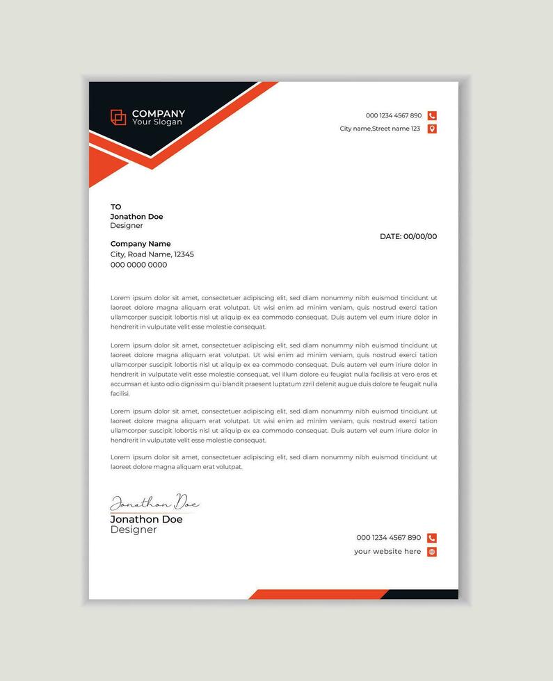 Corporate modern business letterhead design template. Letterhead template in flat style. Professional and modern corporate letterhead vector template Pro Vector.