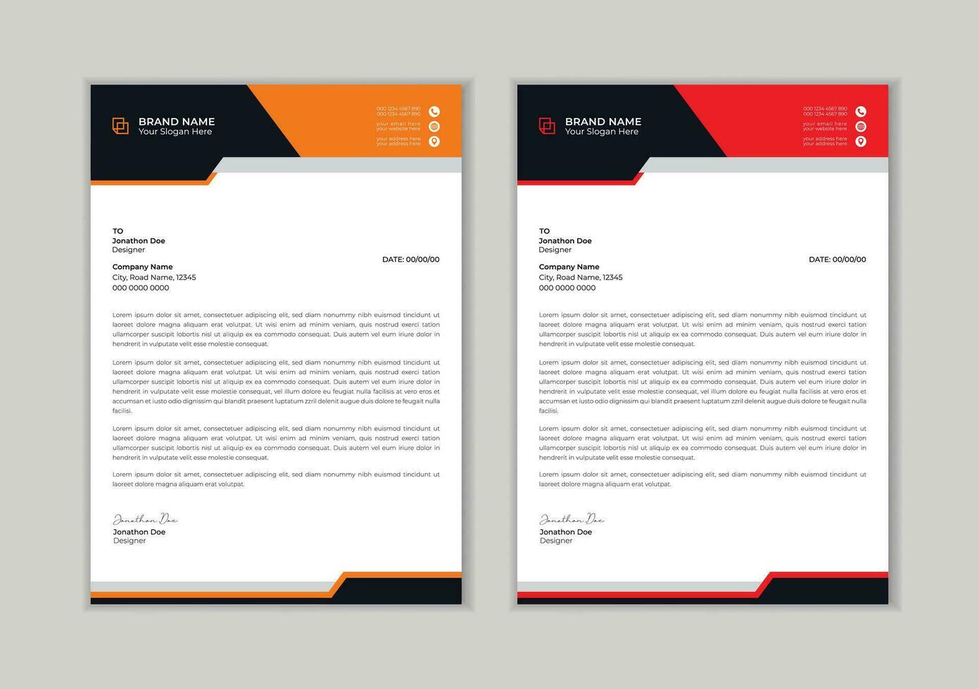 creative and Professional letter head design template. modern corporate letterhead template design. business letterhead design. Letterhead template in flat style Pro Vector