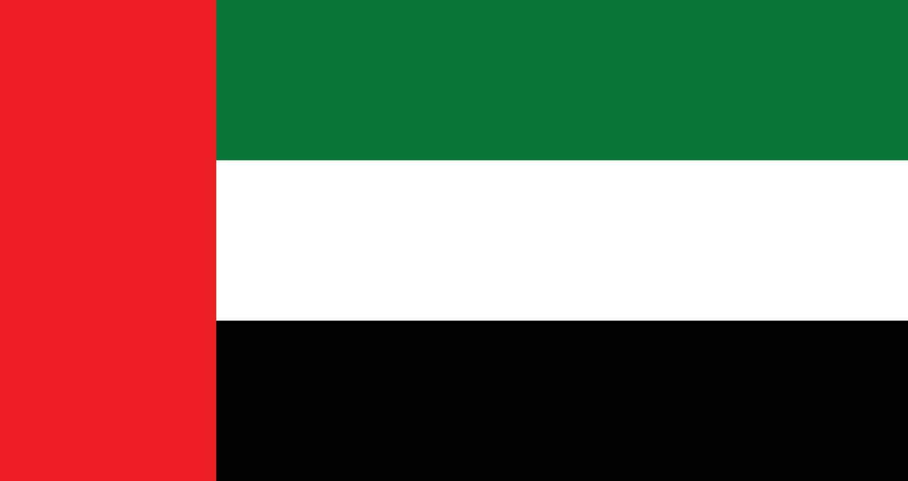 unido árabe emiratos bandera, nación bandera diseño. bandera de unido árabe emiratos icono gratis vector. vector