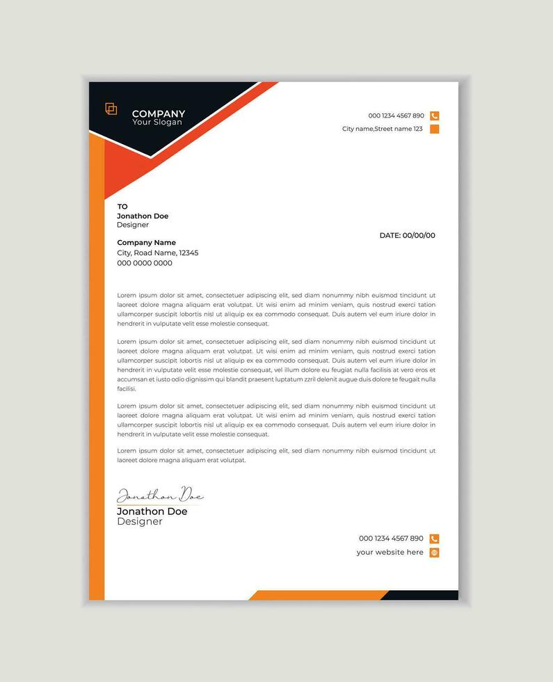 Corporate modern business letterhead design template. Letterhead template in flat style. Professional and modern corporate letterhead vector template Pro Vector.