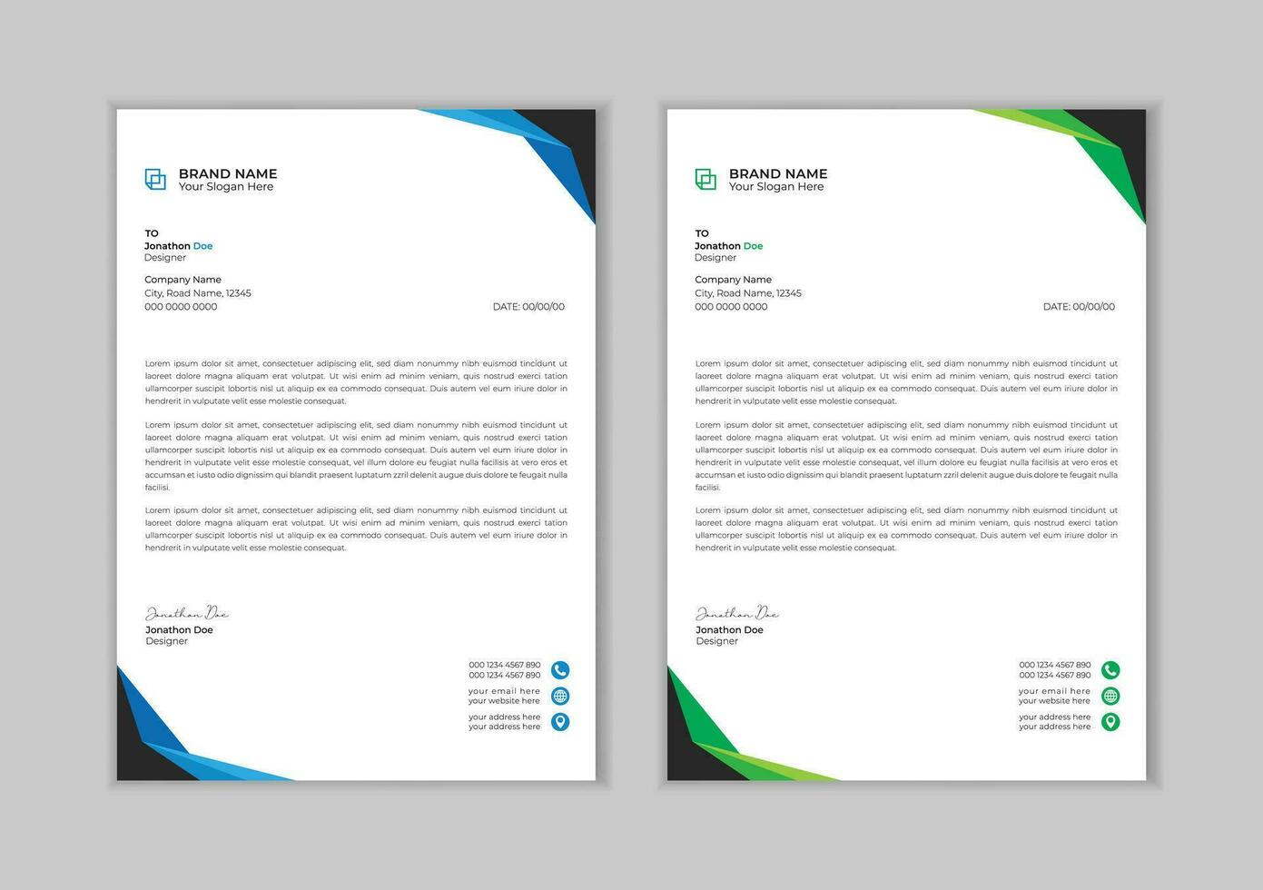 Letterhead design template, modern business letterhead design