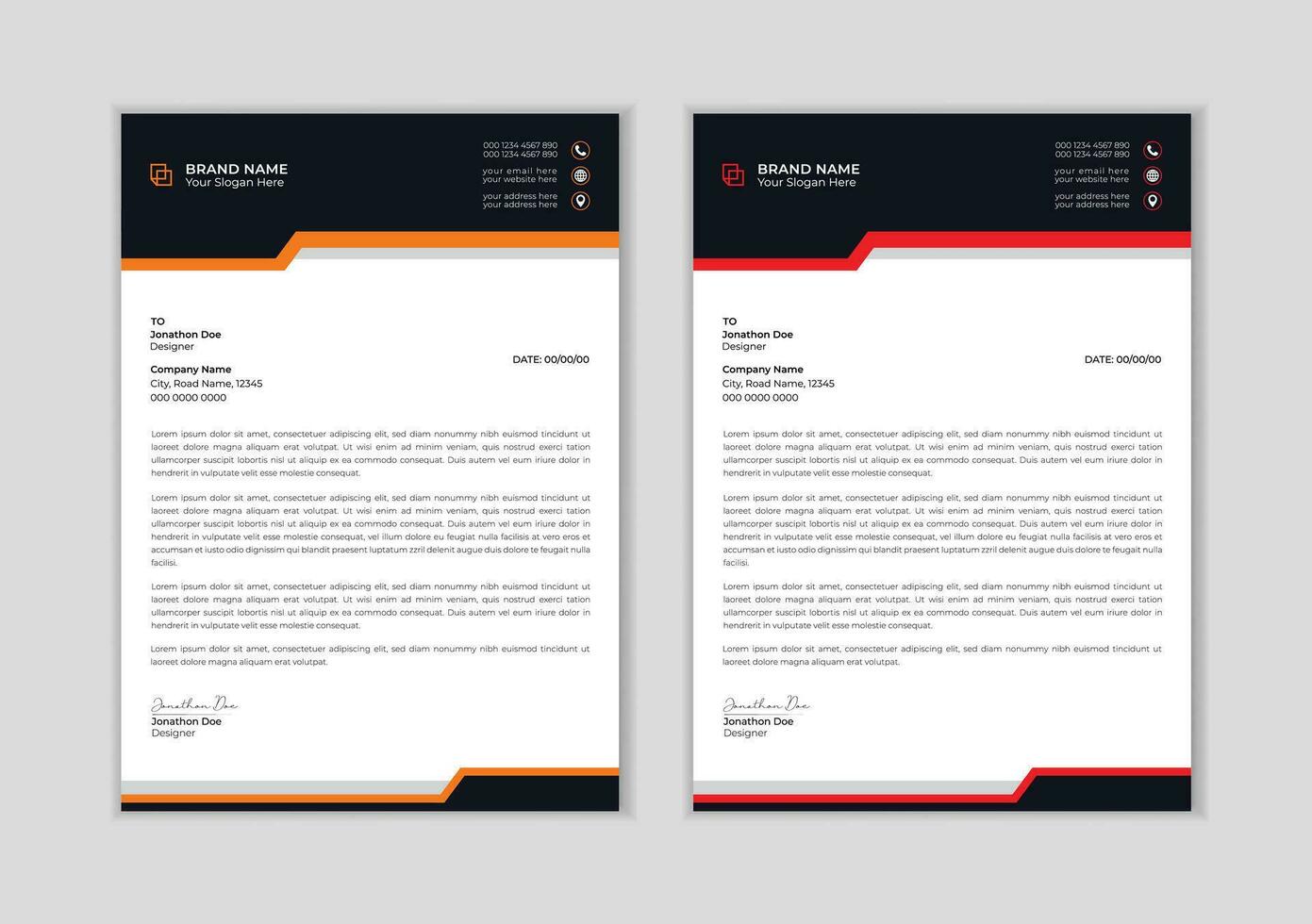 Modern corporate letterhead template design. Creative and Professional business style letterhead design  template. Letterhead template in flat style Free Vector. vector