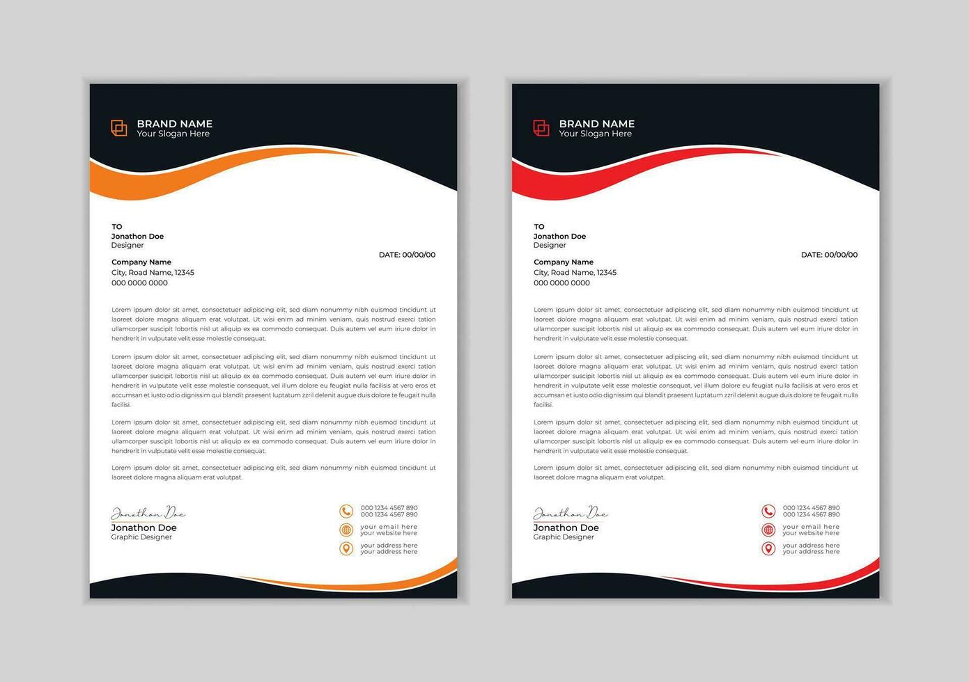 Creative and Professional letter head design template. modern corporate letterhead template design. business letterhead design. Letterhead template in flat style Free Vector. vector