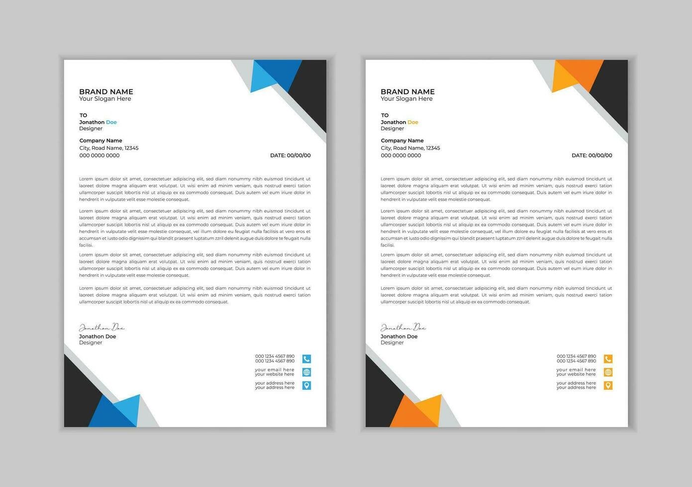 Modern corporate letterhead template design. Creative and Professional business style letterhead design  template. Letterhead template in flat style Free Vector. vector