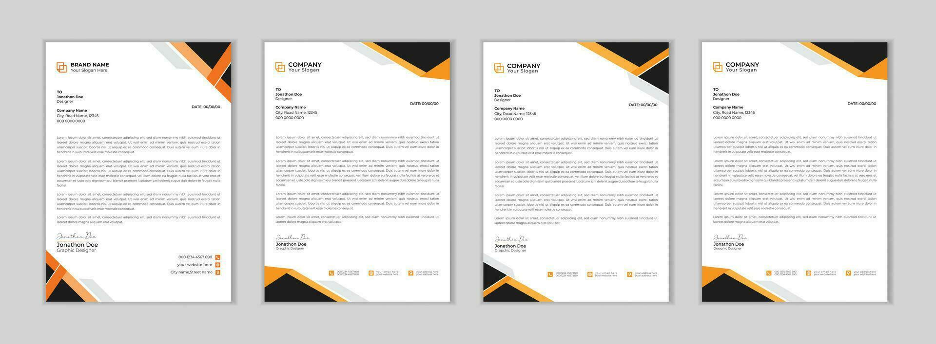 Corporate modern business letterhead design template. Professional and modern corporate letterhead vector template. corporate letterhead bundle. letter head bundle. Pro Vector.