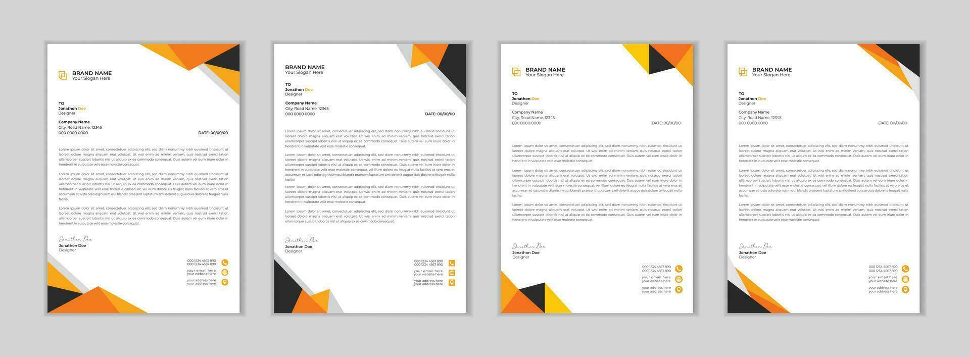 Creative and Professional letter head design template. Modern corporate letterhead template design. Corporate letterhead bundle. letter head bundle. Pro Vector. vector