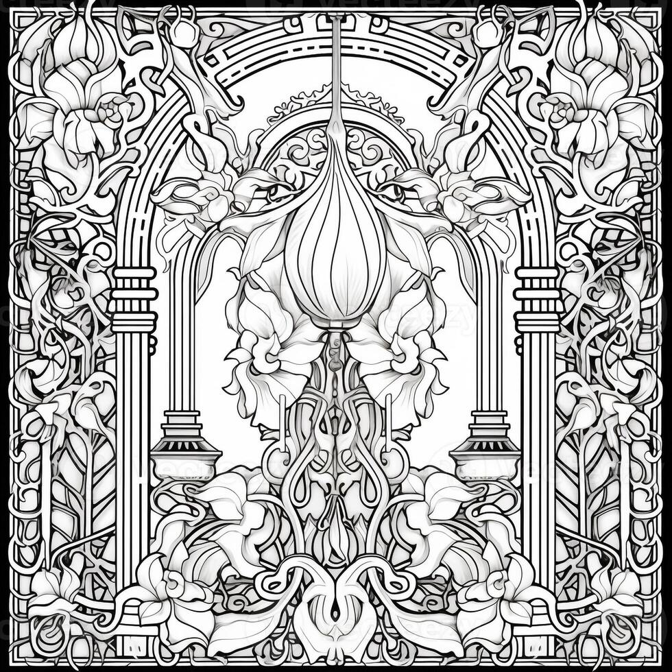 Art Nouveau Coloring Page photo