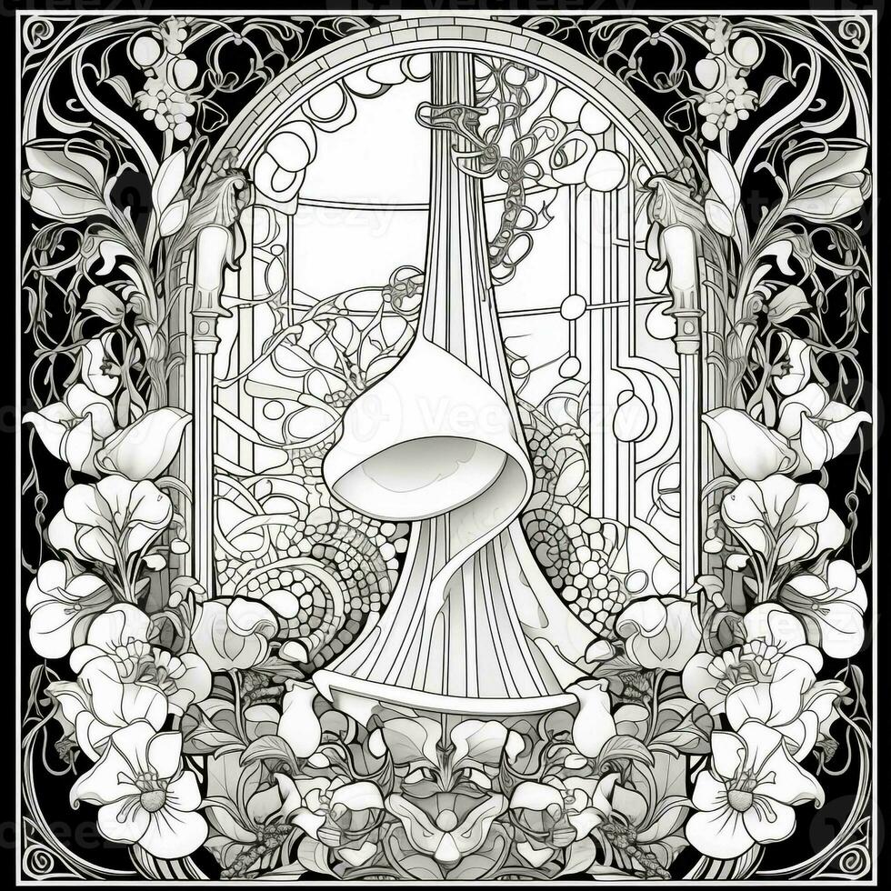 Art Nouveau Coloring Page photo