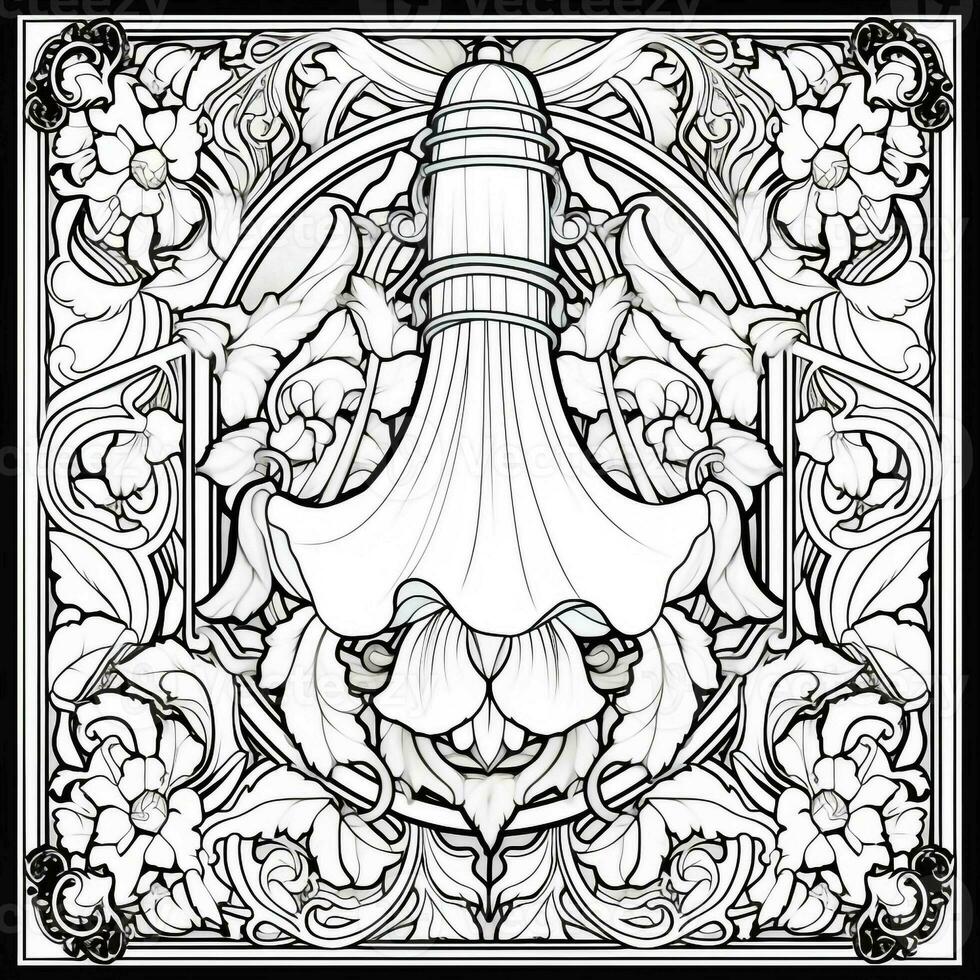 Art Nouveau Coloring Page photo