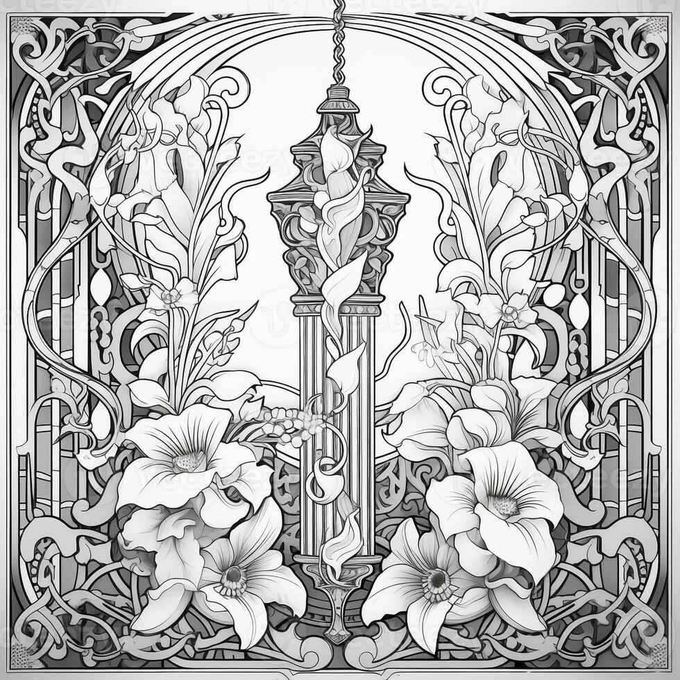 Art Nouveau Coloring Page photo