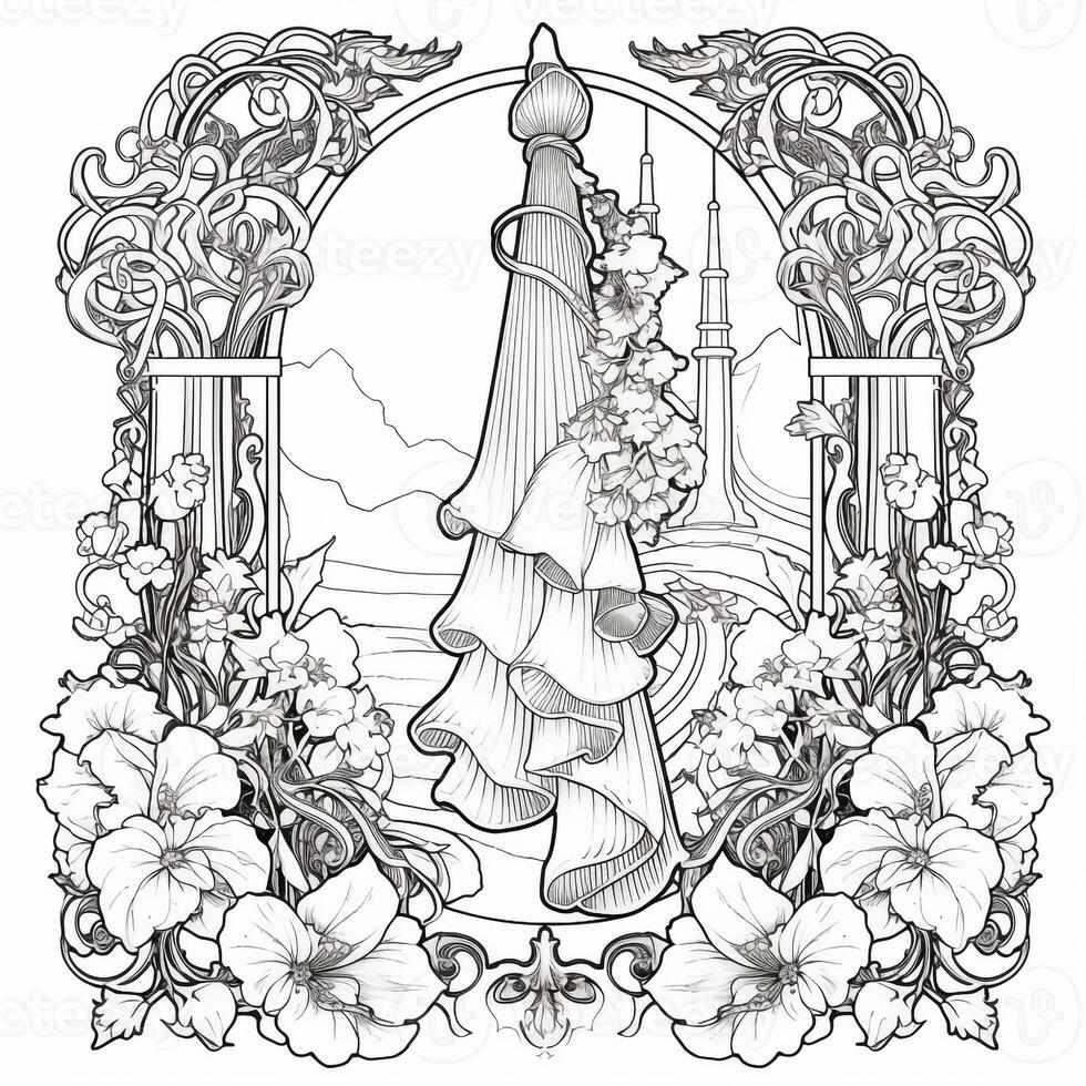 Art Nouveau Coloring Page photo