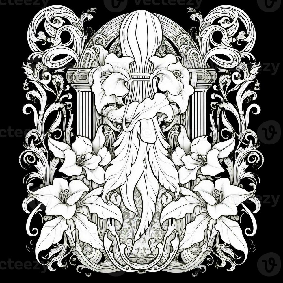 Art Nouveau Coloring Page photo