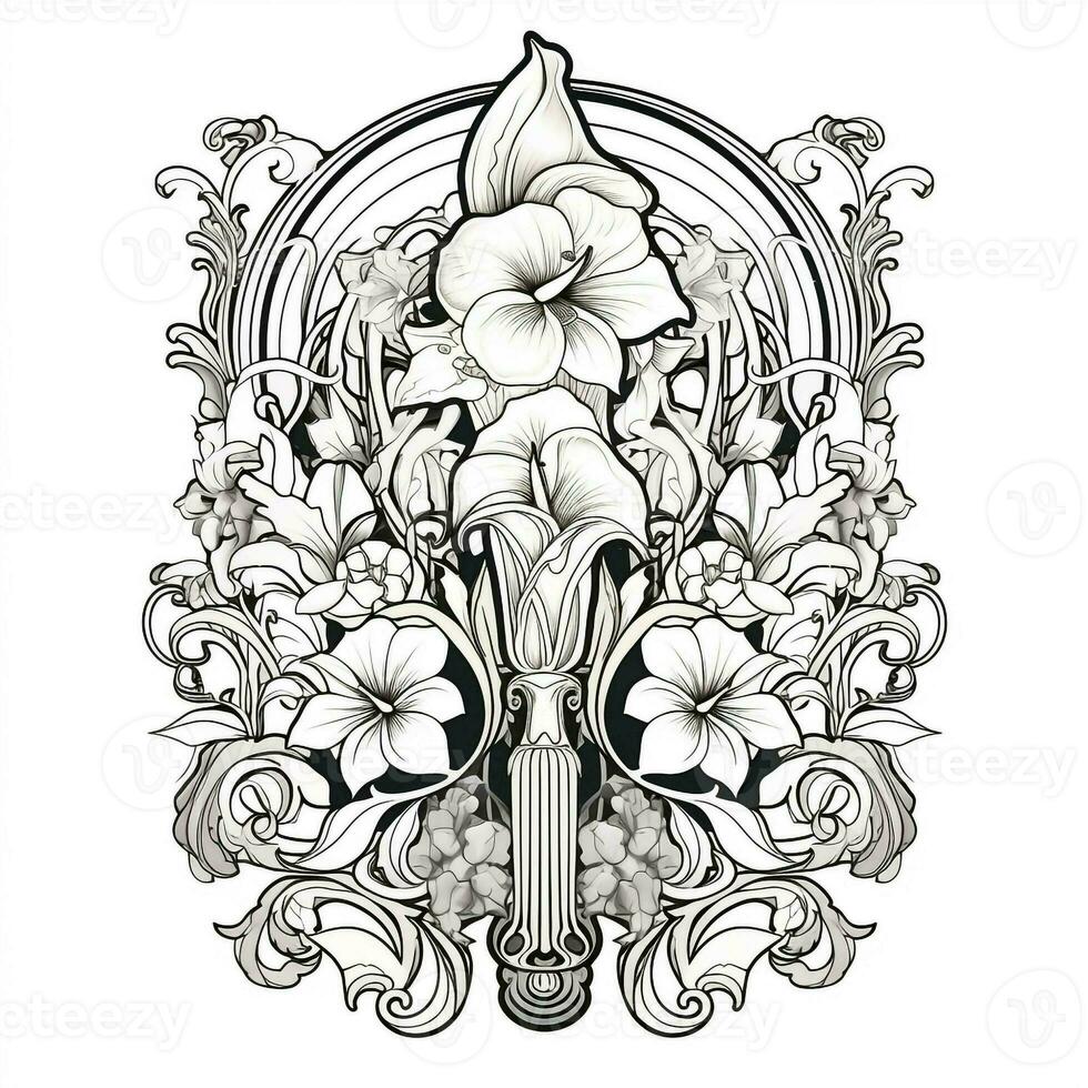 Art Nouveau Coloring Page photo