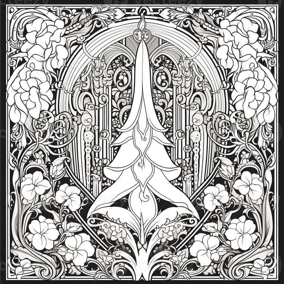 Art Nouveau Coloring Page photo