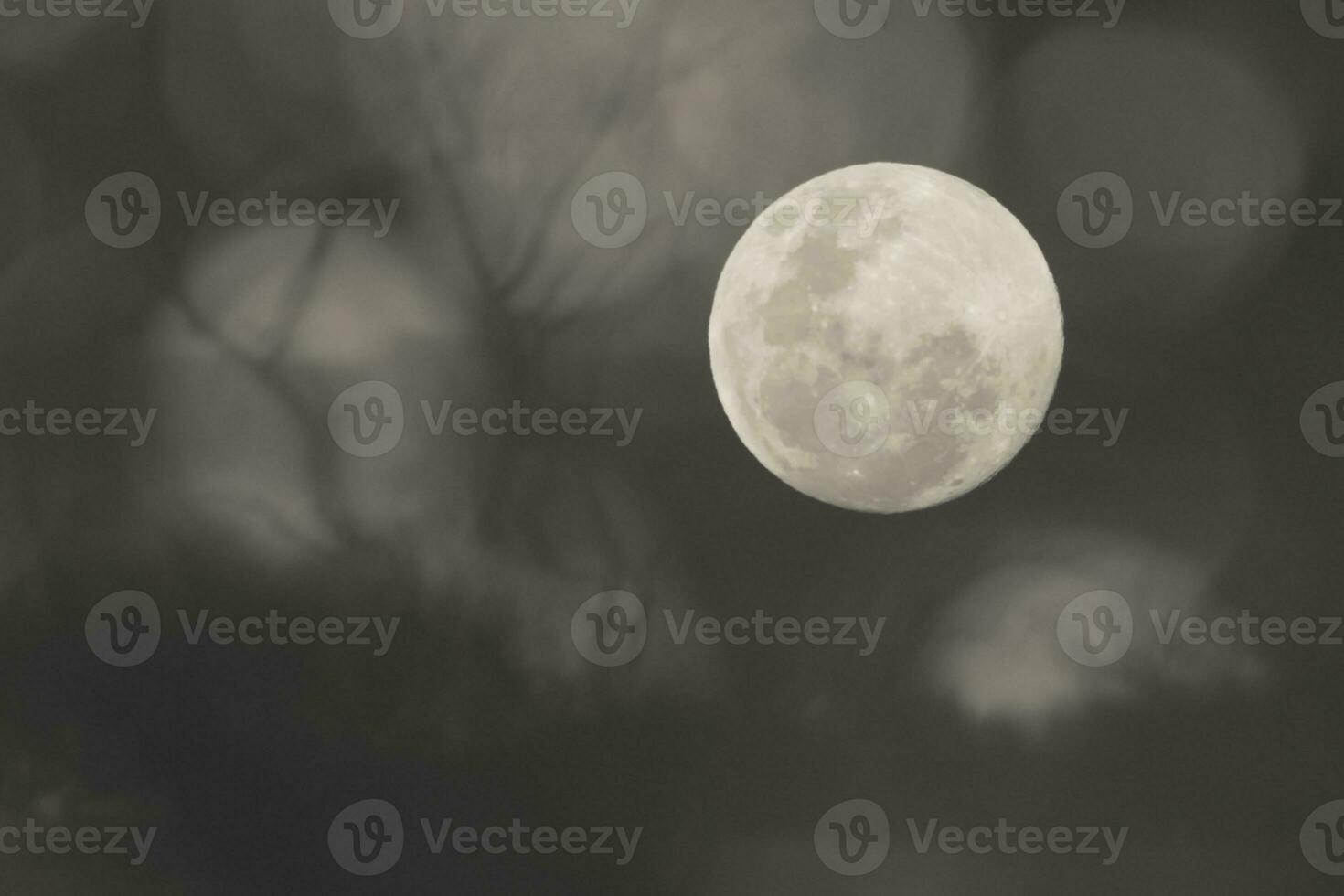 a full moon is seen in the sky with a purple and blue background photo