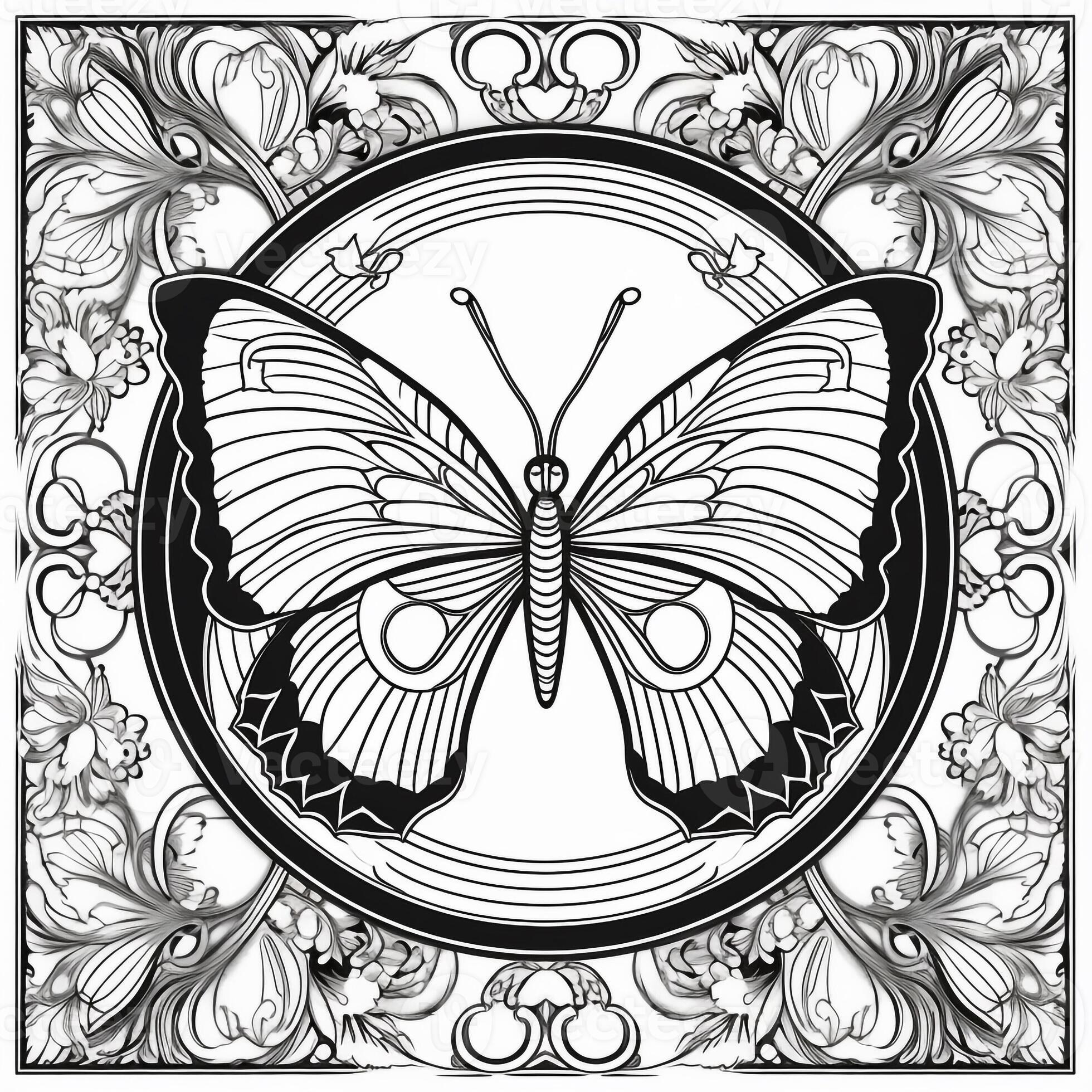 Art Nouveau Coloring Page 26596756 Stock Photo at Vecteezy